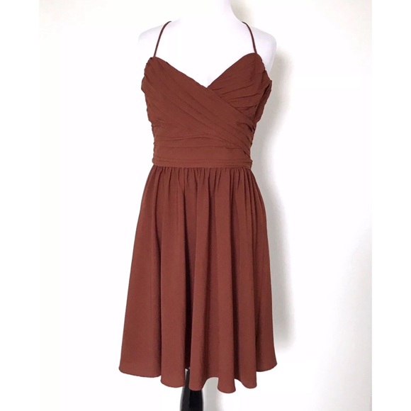 Zara Dresses & Skirts - Zara Brown Sleeveless Sweetheart Pleated Dress